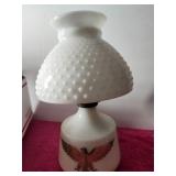 Hurricane Lamp White Milk Glass Cover