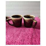 2 Vintage McCoy Coffee Mugs Glazed Brown