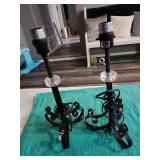 1 Pair Of Black Lamps No Shades