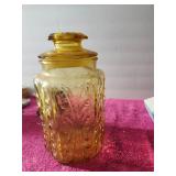 Vintage L.E.Smith Amber Glass Canister