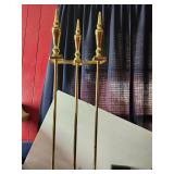 3 Piece Lot Brass Fireplace Tools Very Heavy
