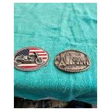 2 Belt buckles 1 Brass