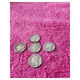 5 Mercury Dimes 19,23,24,39,44,