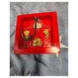Church & Angel Glass Christmas Ornament NIB