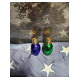 2 Christmas Bulb Tree Ornaments