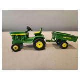 John Deere 140 Lawn & Garden Tractor with Yard Cart - ERTL - 8'L x 3'H