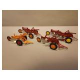 (2) Minneapolis Moline 2 Bottom Plows, Minneapolis Moline 4 Bottom Plow and Massey Harris 4 Bottom Plow