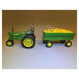 John Deere Tractor and Wagon - Ertl - 17”x5”