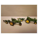 2 John Deere Diecast Tractor with 2 Bottom Plow - 14'L