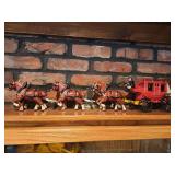 Cast Iron Horse-Drawn Stagecoach with 6 Horses - 27'L (Damaged Rear Wheel)