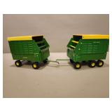 2 John Deere Silage Wagons - 12'L x 8'H - ERTL