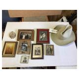 Antique Family Photos & Old "Bailey" Cowboy Hat