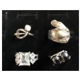 4 Silver Rings