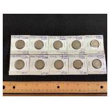 10 Early Date Jefferson Nickels