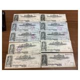 10 Checks From First National Bank of Cooperstown