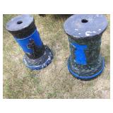 2 Black & Blue Pedestals