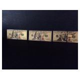 3 Gold Leaf $100 Bills in Milar Case