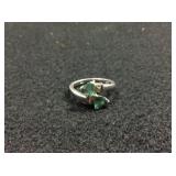 2 Emerald Heart Ring