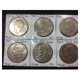 6 Choice Uncirculated Ike Dollars x the Money