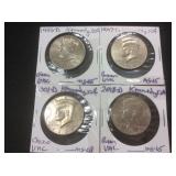 4 Gem Uncirculated Kennedy $.50 x the Money