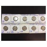 10 Early Date Buffalo Nickels x Money