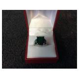 925 Sterling Silver Emerald Ring