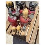 5 Red Nitrogen Oxide Bottles & 2/CO Bottles