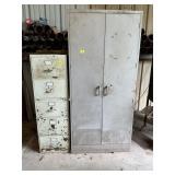 FILING CABINET AND STORAGE CABINET WITH CONTENTS