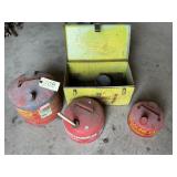 (3) METAL GAS CANS / METAL CHEST