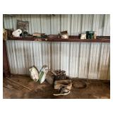 WALL LOT W/ PLUMBING SUPPLIES, CASTERS AND MORE