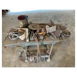 METAL TABLE WITH CONTENTS
