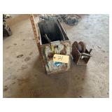 METAL AMMO BOX WITH CHAINS AND CABLE