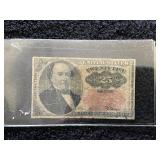 US Civil War 25 Cent Union Note