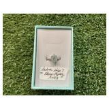 SILVER, BLUE TOPAZ RING SIZE 7