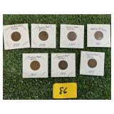 (7) INDIAN HEAD PENNIES