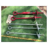 (5) HEAVY DUTY AUGER EARTH ANCORS
