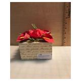 Wooden Red Calla Lily Trinket Box