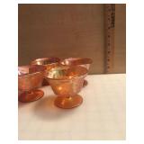 Set of 4 Carnival Glass Desert Cups