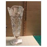 Cut Glass Butterfly Vase