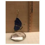 Stained Glass Blue Butterfly w/ Stand