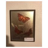 Bronze Painted Butterfly Wall Plaque Ste of 2