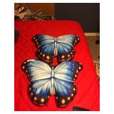 Pair of Blue Butterfly Pillows