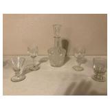 Assorted set of 4 glasses and Decanter