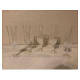 Set of 5 Fluted Glasses