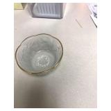 Glass Bowl with Gold Rim