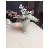 Magnolia Globe Vase w/ Filigree Base