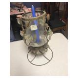 Metal Flower/Glass Candle Holder