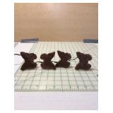4 Wood Butterlfy Napkin Rings