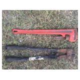 24 inch Pipe Wrench and 24 inch Bolt Cutters