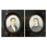 GEORGES BRASSEUR MINIATURE PORTRAIT PAINTINGS